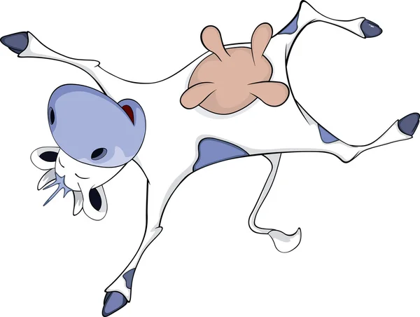 Vaca azul. Caricatura — Vector de stock