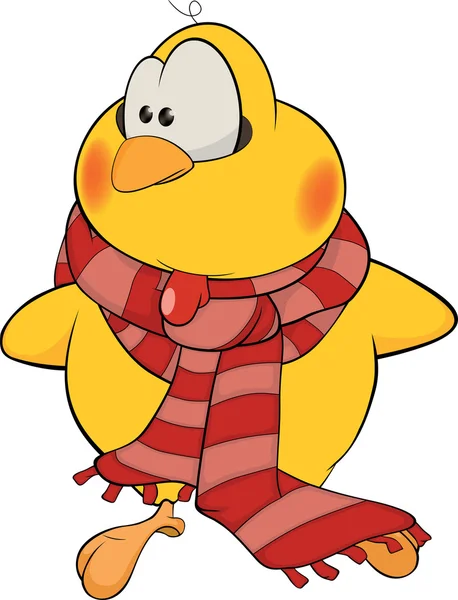 チキンのスカーフ漫画 — ストックベクタ