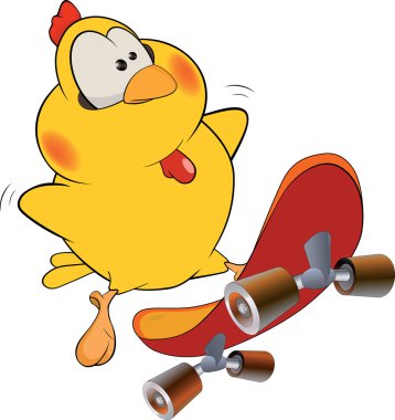 tavuk ve paten kurulu karikatür