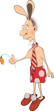 bir tavşan çocuk Illustration. karikatür