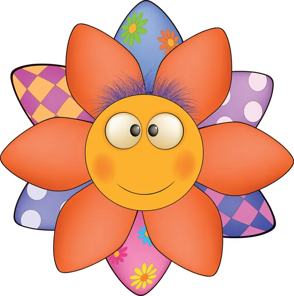 Happy cartoon flower, sun, soft toy Stock Vector Image by ©liusaart  #21721813