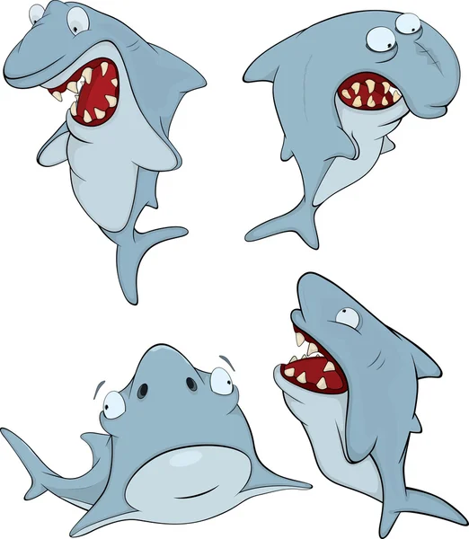 Tiburones. Caricatura — Archivo Imágenes Vectoriales