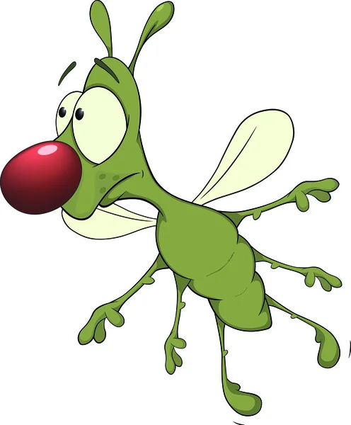 Un insecto verde. Caricatura — Vector de stock