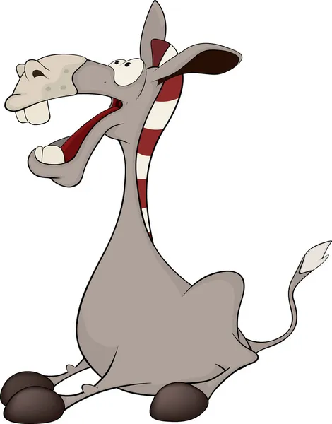 The little burro. Cartoon — Stock Vector