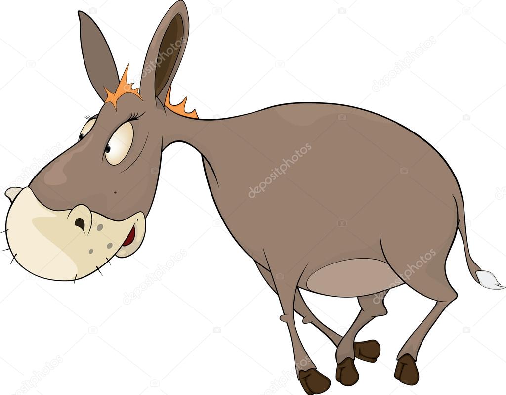 The little burro. Cartoon