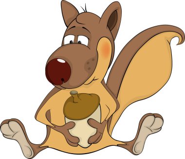 bir meşe palamudu karikatür ile sincap