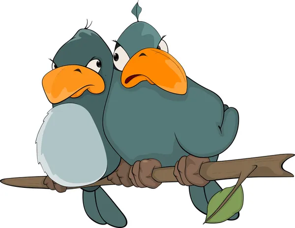 Des oiseaux. Caricature — Image vectorielle