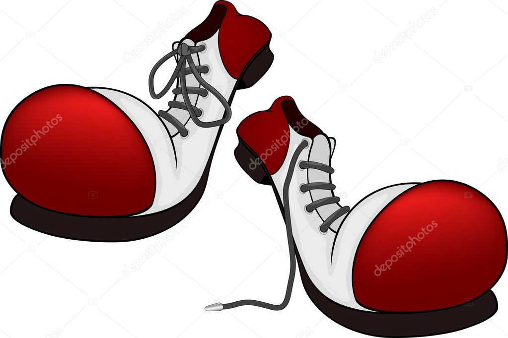 Clown top shoes vector