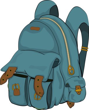 School backpack. Cartoon clipart