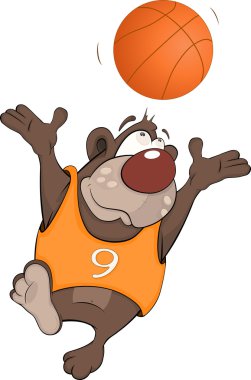 basketbol oyuncusu karikatür ayı