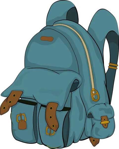 Backpack σχολείο. κινούμενα σχέδια — Διανυσματικό Αρχείο