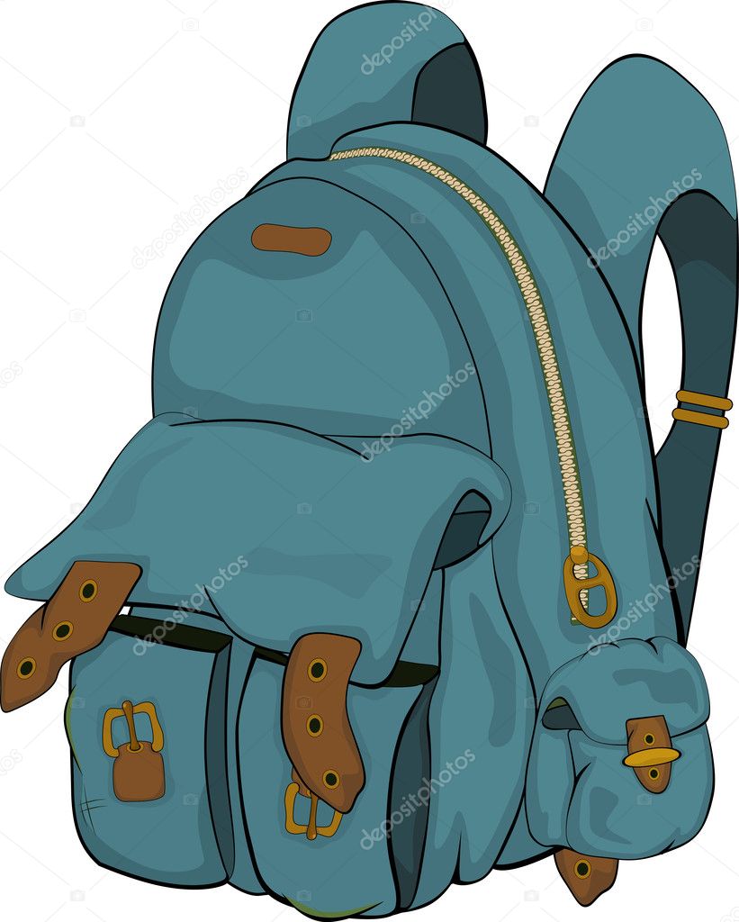 School backpack. Cartoon