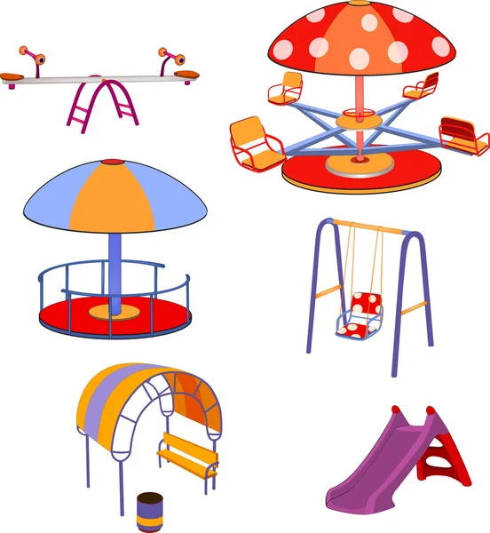The complete set a children's swing. — Stock Vector