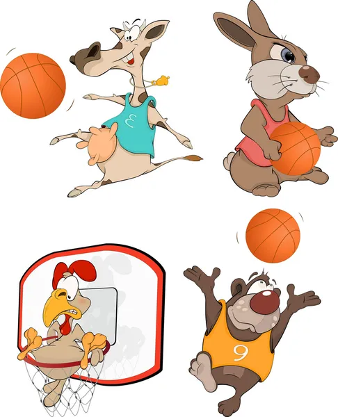 The basketball players. — Stock Vector