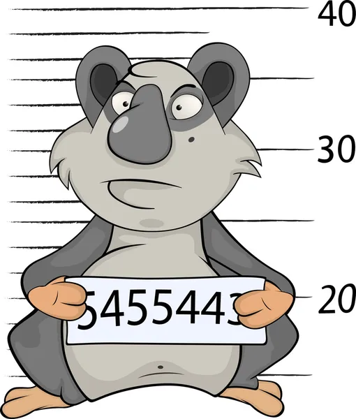Panda de gevangene. Criminele mug shot — Stockvector
