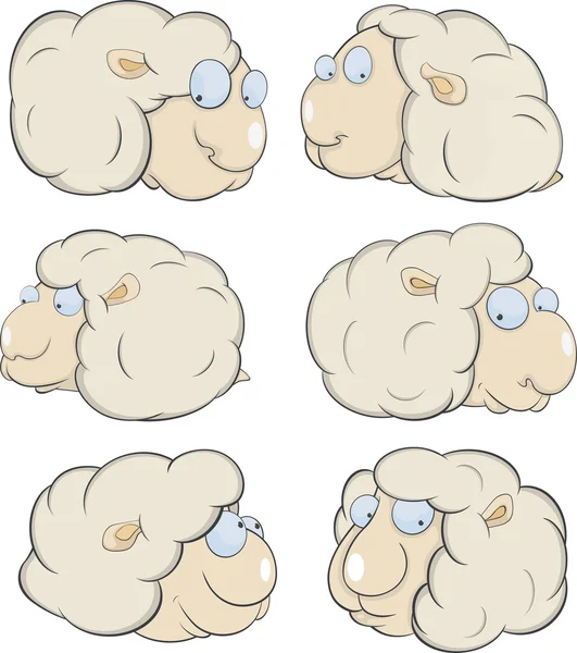 Nubes de oveja dibujos animados — Vector de stock