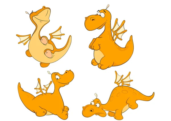 Cute dragon set — Stock Vector