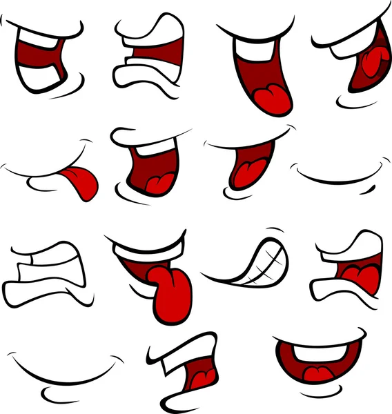 Set of mouths cartoon — Stock Vector