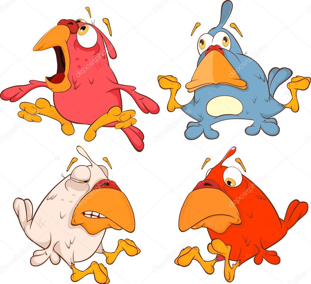 Set of birdies cartoon
