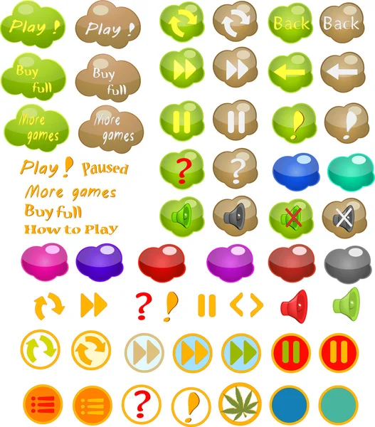 Iconos para un juego de ordenador — Vector de stock