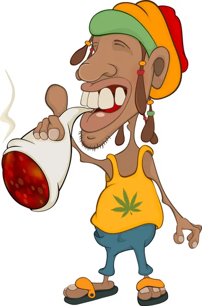 Caricatura de Rastaman — Vector de stock