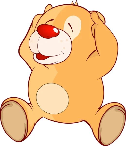 Un juguete de peluche oso de dibujos animados cachorro — Vector de stock