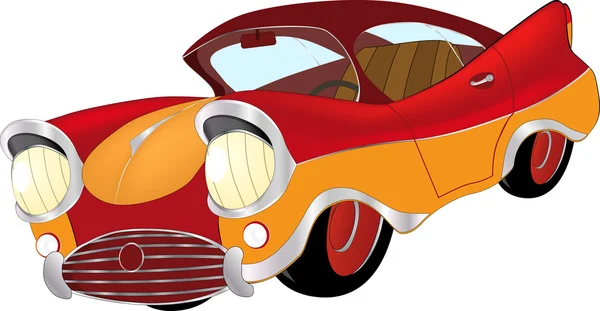 Un dessin animé de voiture jouet rouge — Image vectorielle