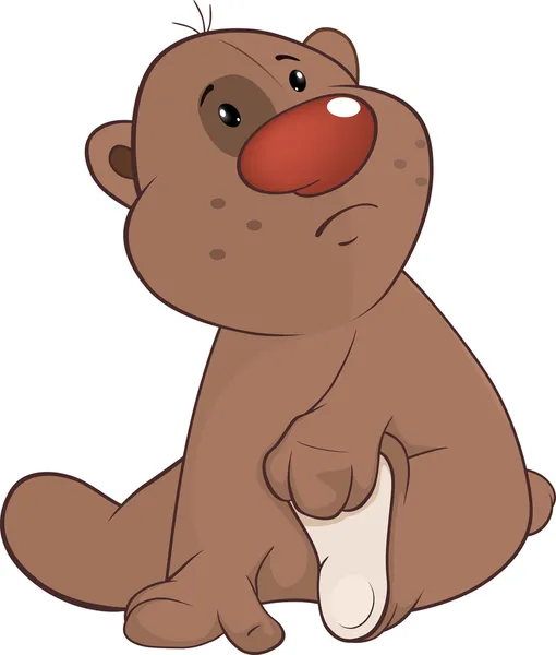 O brinquedo urso filhote de desenho animado — Vetor de Stock