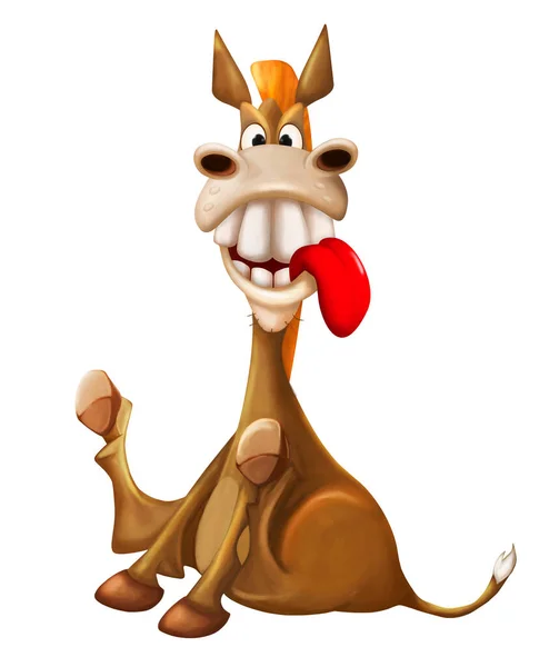 Illustration Happy Donkey Cartoon Character — Stock Photo, Image