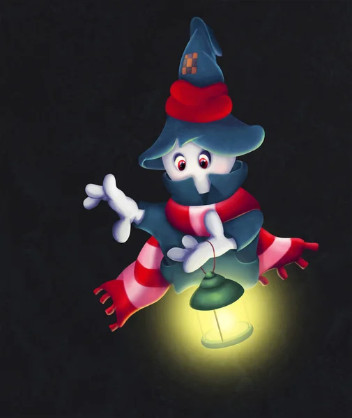 Niedliche Halloween Ghost Cartoon Illustration — Stockfoto