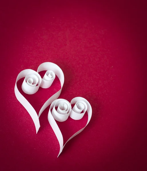 Two Paper hearts — Stock Photo, Image