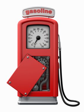 Yakıt dağıtıcı üzerinde beyaz izole