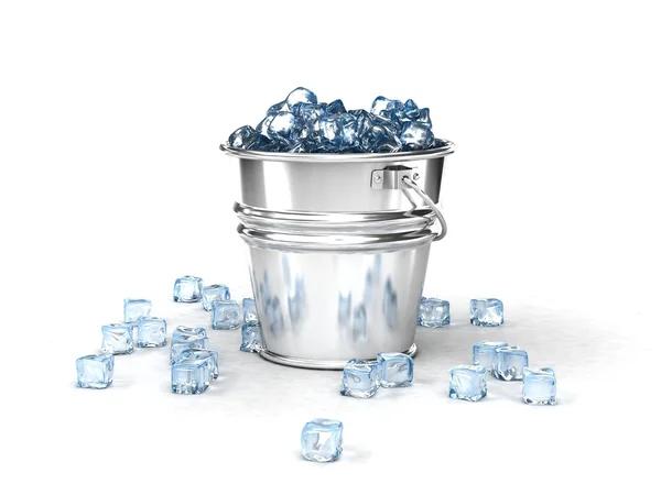 Cubo con cubitos de hielo — Foto de Stock