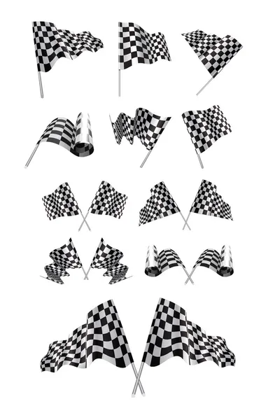 Checkered Flags set — Stock Vector