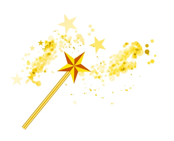 Magic wand with magic stars on white — Stock Vector