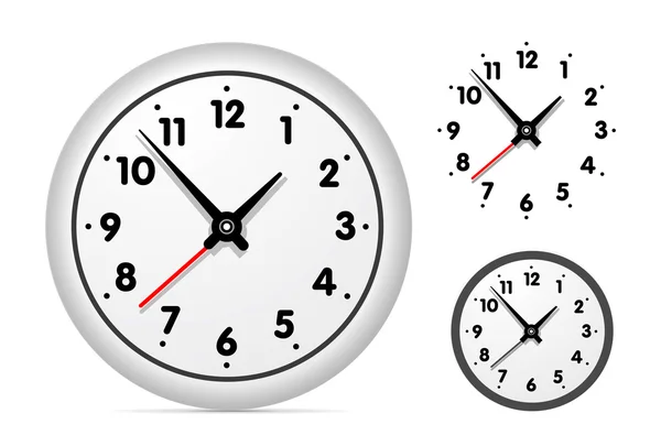 Horloge sur le mur blanc — Image vectorielle