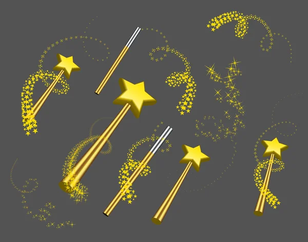 Magic wand vector set — Stock Vector