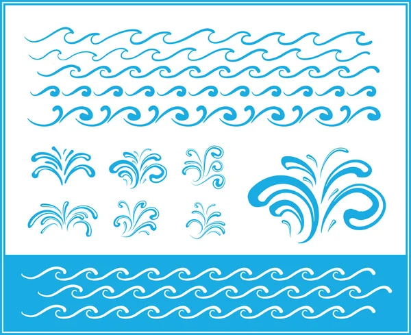 Set of wave symbols for design — Stock Vector