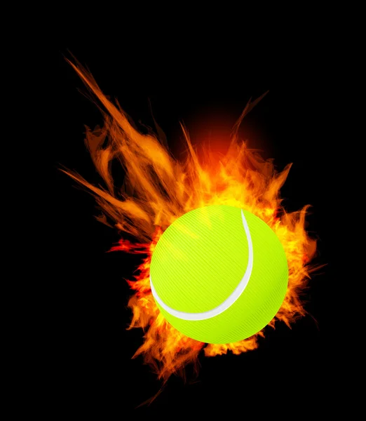 Tennis labda lángol — Stock Vector
