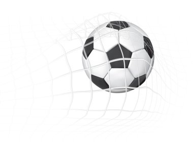 Futbol topu kale ağında.