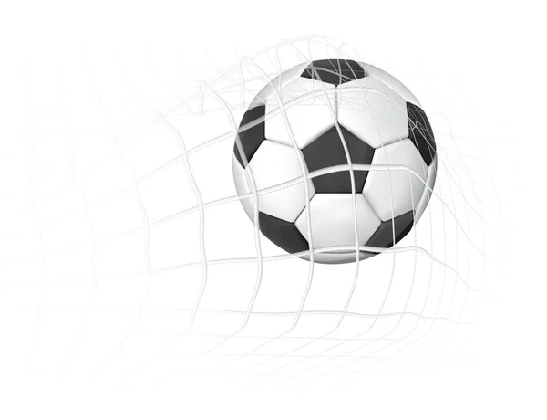 Футбольний м'яч у ворота мережі — стоковий вектор