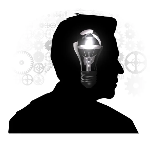 Silhouette of a man's head — Stock Vector