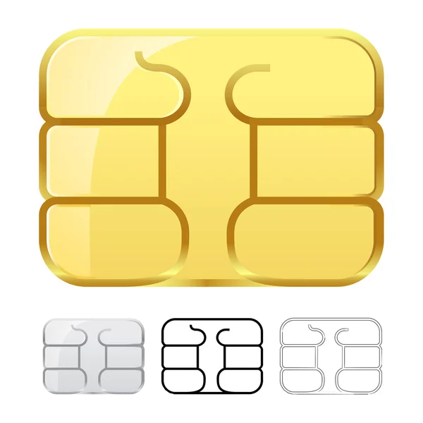 Sim card chip isolated on white — Stock Vector