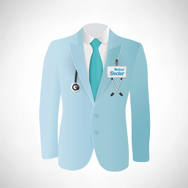 Primo piano di un camice blu da laboratorio medico — Vettoriale Stock
