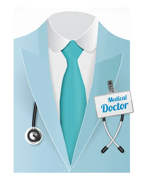 Close up of a doctors lab blue coat — Stock Vector