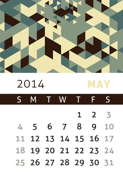 Kalendarz 2014 — Wektor stockowy