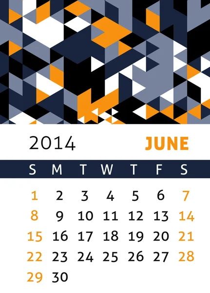 Kalender 2014 — Stockvektor