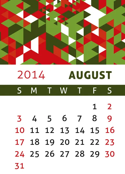 Kalender 2014 — Stockvektor