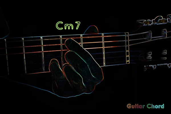 Гитара аккорд на темном фоне — стоковое фото