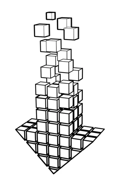 Icono de flecha hecho de cubos — Archivo Imágenes Vectoriales